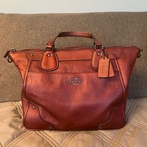 Authentic Coach Metallic Cherry Pebble Purse